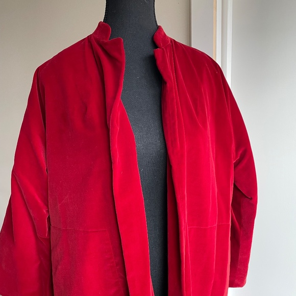 Vintage Opera Coat Cloak Red Velvet - Picture 4 of 12